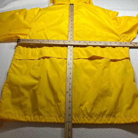 VTG  EBTEK Sac Jacket Mens XS Yellow Hooded Vented Full Zip Windbreaker Hiking - Picture 12 of 14